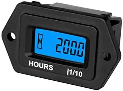 Runleader Digital LCD Hour Meter with Backlight, DC 9V to 65V Maintenance Hours Gauge for Lawn Mower Forklift Golf Cart Go-kart Snowmobile Electric Car Scrubber Machine and other DC powered equipments