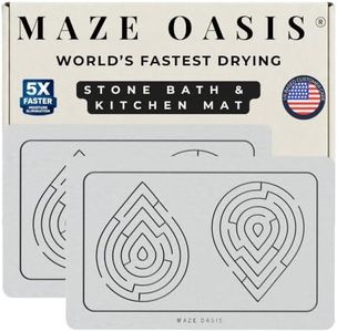 MAZE OASIS - 5X Faster Drying - Premium Bathroom Mat Set (2 Pack) [The Dry Home System] – Stone Bath Mats for Bathroom & Dish Drying Mat Stone – Non Slip Diatomaceous Earth – Zen Sterling