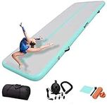 DAIRTRACK IBATMS Air Tumbling Mat 10ft/13ft/16ft/20ft Inflatable Gymnastics Air Mat Tumble Track with Air Pump for Home Use/Training/Cheerleading/Yoga/Water