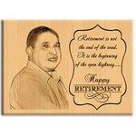 Incredible Gifts India Rectangular Tabletop Personalized Beech-Wood Photo Plaque - Best Retirement Gift for Father|Mother|Boss (9x7 inches, Brown)