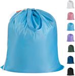 Polecasa Small Heavy Duty Laundry Bag with 130gsm Tear Resistant Fabric and Handles, Easy to Carry Durable Dirty Clothes Drawstring Bag, Perfect for College Dorm, Travel 21”x24”,Gulf Blue