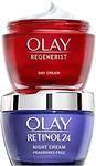 Olay Regenerist Favourites Set, Regenerist Retinol 24 Night Face Moisturiser with Retinol and Regenerist Day Cream Moisturiser with Hyaluronic Acid