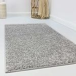 Wecon Home Fluffy Esprit Deep-Pile Rug for Living Room, Bedroom and Children's Room - Whisper Shag (120 x 170 cm, Light Grey)