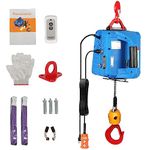 Memows Electric Hoist Winch 500KG, 1500W Electric Hoists Lift Crane with Wireless Remote, 3 in 1 Control Methods Portable Electric Winch Crane with Overload Protection, 7.6m Lifting Height (UK Plug)
