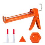 Holothurian Caulking Gun, Caulk Gun No Drip,Sealant Finishing Tool Grout Scraper for Kitchen Bathroom Window Sink Joint, 1/10 Gallon Cartridge, 10:1 Thrust Ratio