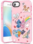 Qerrassa Rainbow Stitc for iPhone 6/6S/7/8/SE 2020/SE 2022 4.7" Case Cute Cartoon Character Girly for Girls Kids Boys Women Phone Cases Cover Fun Kawaii Fashion Soft TPU for iPhone 6/6S/7/8/SE