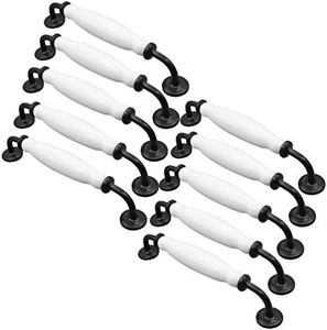 10er Tiradores de arco picaportes manija de la puerta del arco establece maneja tiradores de muebles muebles de cerámica perilla del gabinete manija de los muebles (Blanco Pech 160mm)