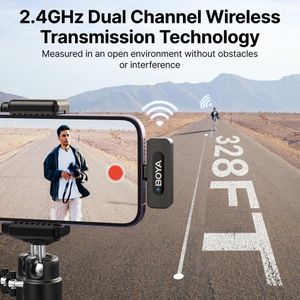 BOYA Wireless Lavalier Microphone for iPhone – 100m Range, Mini Lapel Mic for Podcast & Video