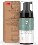 Foaming Face Wash - Organic Face Wash, Peppermint Tea Tree Foaming Cleanser, Face Wash for Women & Mens Face Wash, Men Face Wash, Cleanser, Natural Face Wash For Oily Skin
