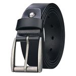 maikun Genuine Black Leather Belt for Men, Mens Belts Leather For Jeans Trousers,Golf Belts,Leather Work Belt Designer Belts Length 56"