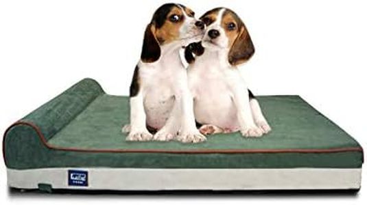 Laifug Orthopedic Memory Foam Dog Bed with Pillow and Durable Water Proof Liner & Removable Washable Cover & Smart Design Medium (34"x22"x7"), Dark Green