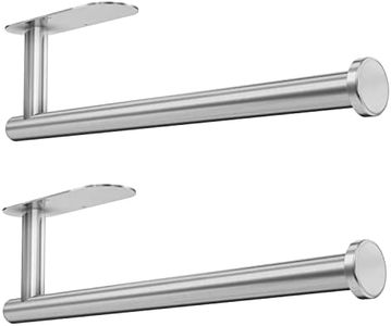 DEKAVA Paper Towel Holder Under Cabinet for Kitchen, Adhesive Paper Towel Holder Wall Mount, SUS304 Stainless Steel 13 inch(2,Silver