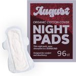 August Menstrual Organic Cover Pads for Women & Anyone Who Menstruates, Super Absorbency, 96 Super Pads, Compostable Wrappers, Fragrance Free, Hypoallergenic Organic Pads with Wings (6 Boxes of 16)