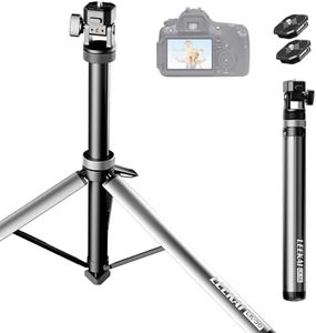 Leekai LK56 Auto Pop-Up Light Stand, 83.9''/213cm Aluminum Alloy Adjustable Tripod, Extendable Camera Phone Tripod with Extra 1/4" Screw for Travel, DSLR Camera, Ring Light, Video Rig, Max Load 20 lbs