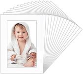 15 Pack White Pre-Cut 5x7 Picture Mat, Acid-Free, Frame Mattes for 4x6 Pictures Display Photo Frame Mat with Core Bevel Cut Mat Board Show Kit for Photos, Prints, Artworks