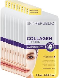 Skin Republic 10 Pack Collagen Infusion Face Mask Sheet