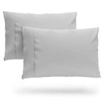 Cosy House Collection Ultra Soft Luxury Super King Size Pillow Cases - Silver Pillowcase Set of 2 - Cooling & Breathable Bamboo Viscose Blend Cover