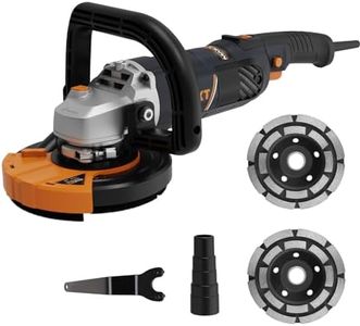 Concrete Grinder 1500W, MAXXT 5 Inch Angle Grinder Set 1000-8500RPM 7 Speed Adjustments, Concrete Sander with Removable Guard for Polishing(Includes 2 Diamond Sanding)