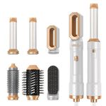 UKLISS 1000W Hot Air Styler 6 in 1, Hair Dryer Brush Set 200 Millions Negative Ionic, Hot Air Brushes with Brush Hair Dryer Auto-air Curling Wand, Round Brush, Hair Straightener Brush for Women