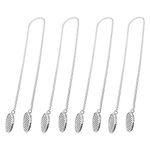 4 Pack (19 inch) Metal Napkin Clips Napkin Chain Towel Apron Bibs Chain for Fixing Napkins Elegant Older Adult Bib Serviette Clip Neck Chain Dinner Accessory Silver