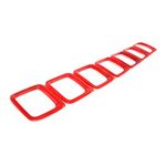 Acdeyaca Front Grille Grill Inserts Trim Frame Accessories Fits For Jeep Compass 2017-2021 (Frame Only, Glossy Red)