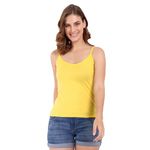 BLAZON Women's Cotton Hosiery Bae Strappy Classic Fit Top (Yellow, Xl)