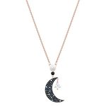 Swarovski Symbolic pendant, Moon and star, Multicoloured, Rose gold-tone plated