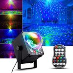 Party Lights Dj Disco Lights Sound Activated, Bietrun Outdoor/Indoor LED＆Laser 2 in1 Strobe Lights for Parties, Birthday, Holiday, Halloween, Room Decor, Wedding, Karaoke(with Remote Control＆UL Plug)