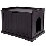 unipaws Cat Litter Box Enclosure Furniture, Cat Washroom, Hidden Litter Box Cover, Cabinet for Large Cat, Dog Proof Cat Litter Boxes, Hideaway Litter Box, Cat House, Espresso