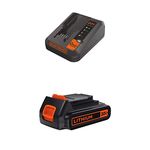 BLACK+DECKER 20V MAX Lithium Battery Charger with 1.5-Ah Lithium Battery (BDCAC202B & LBXR20)