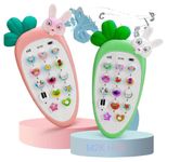 M2K HUB Toddler Plastic Baby Rabbit Musical Phones Toys, For Kids, Musical Animal Sound Light With 20 Songs & Key Switch For Gifts For Kids (Multicolor)