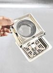 SINGH INDUSTRIES® Stainless Steel Sink Strainer Square Shape, Kitchen Drain Basin Basket Filter Stopper Drainer/Jali