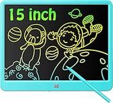 LCD Writing Tablet, Deecam 15 Inch Colorful Kids Drawing Tablet, Portable Electronic Graphics Tablets, Erasable Reusable Toddler Doodle Board with Memory Lock, for Kids, Adults