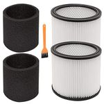 5 Pieces Replacement for Shop-Vac Filter 90304, 90350, 90333, 903-04-00, 9030400, Fits Most 5 Gallon Up Wet/Dry Vacuum and 90585 Foam Filter