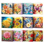 ycyingcheng 5D DIY Diamond Painting Greeting Cards Kit, DIY Greeting Card Special-shaped Diamond Painting Christmas Postcards，Diamond Art Postcards with Envelopes, 12PCS