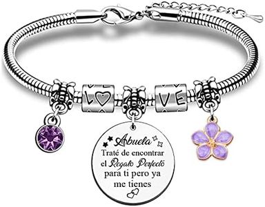 FCZIVA Brazaletes de Abuela: Abuela Traté de Encontrar el Regalo para Ti. Pulsera de Regalo para Día de la Madre, Cumpleaños Amuleto Joyería Divertido Recuerdo, Acción Gracias, Navidad, Mujeres