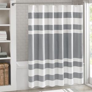 Madison Park Spa Waffle Shower Curtain Pieced Fabric with 3M Scotchgard Moisture Management Modern Home Bathroom Decorations, Wide 108"x72", Grey