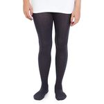 Bonjour Plain Knitted Tights For Girls - black (12-14 Years)