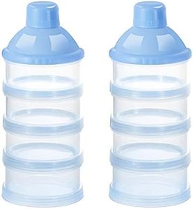 Bambebe Milk Powder Dispenser, Formula Milk Powder Pots, 4 Layer Portable Milk Powder Container, Baby Snack Storage Box for Travel and Outdoor Activities