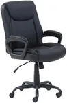 Amazon Basics Classic Puresoft PU Padded Mid-Back Office Computer Desk Chair with Armrest - Black