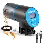 Petbank Automatic Fish Feeder - Rechargeable Timer Auto Fish Feeder with USB Charger Cable for Vacation Weekend Holiday, Fish Food Dispenser for Aquarium or Fish Tank