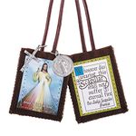 CB Catholic Christian Divine Mercy Jesus Christ Scapular W/Medals Our Lady's Scapular Promise