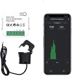 Smart Meter Energy Monitor, Tuya for Smart Life WiFi Energy Meter 80A with Clamp CT for Home Appliances