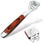 BEINY Stainless Steel Callus Shaver Pedicure Dead Hard Skin Remover Heel Razor Wooden Handle Cutter with Skin Rub & 10 Blades for Foot Care, Removing Solid, Cracked Skin Cells