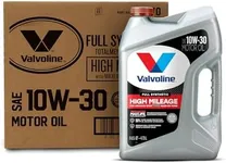 Valvoline Full Synthetic High Mileage with MaxLife Technology SAE 10W-30 Motor Oil 5 QT, Case of 3