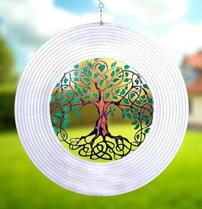 ISEO XL Tree of Life Wind Spinner for Yard and Garden, Hanging Outdoor Decor, Yard Art, Porch and Patio Decorations, Metal Wind Spinners Outdoor, Weather Resistant, 15”