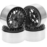 4Pack HIRCQOO Metal 2.2 inch Beadlock Wheel Rims 12 Hex Hubs Compatible with Axial SCX10 90046 SCX10-III Redcat Gen7 D90 Traxxas TRX4 Tamiya CC01 1/10 RC Crawler (Titanium)