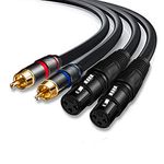 Dual XLR to RCA Cable 5Ft, Heavy Duty 2-XLR Female to 2 RCA/Phone Plug Male HiFi Stereo Audio Connection Microphone Cable Interconnect Lead Wire(5Ft/1.5M)