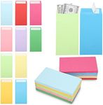 100 Pack Cash Envelopes Self adhesive 6.7x3.5 Inch, Fit for Envelope Money Saving Challenge, 10 Colors 120 GSM Thick Money Envelopes for Cash, Budgeting, Tips, Check, Coin & Tickets