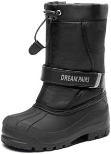 DREAM PAIRS Boys & Girls Mid Calf Waterproof Winter Snow Boots for Toddler/Little/Big Kid,Size 2 Little Kid,Black,KAMICK